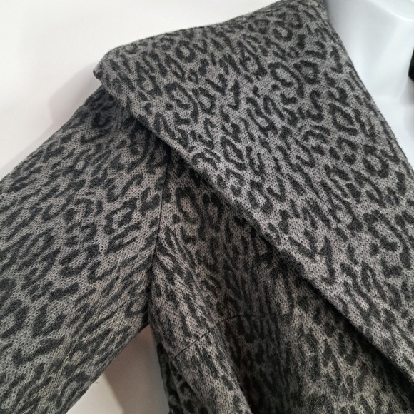 Marvin Richards New York Gray Wool Blend Leopard Print Pea Coat - Picture 3 of 11